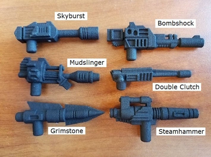 5mm PCC Commander Weapons 3d printed 