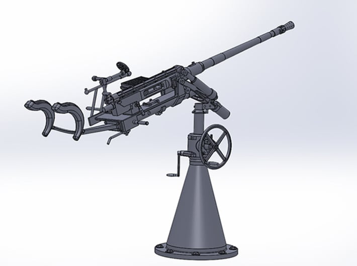 Pedestal mount for German 20mm Flak gun in 1:16 sc 3d printed 