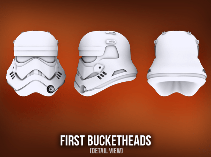 First Bucketheads (x3) 3d printed 