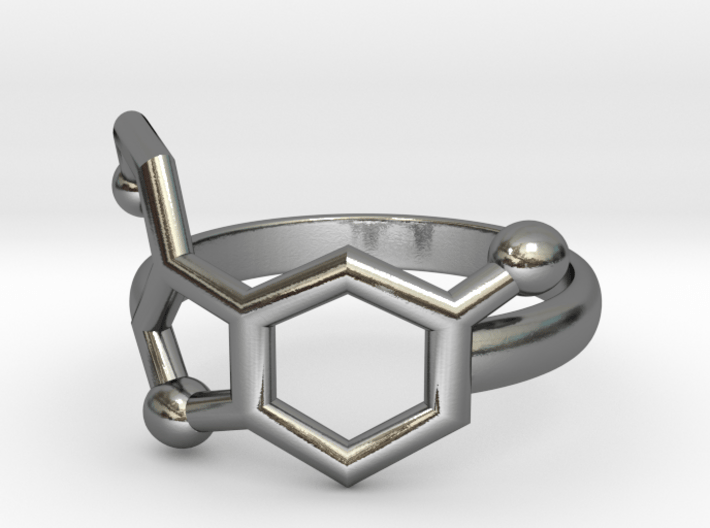 Serotonin Molecule Ring Minimal 3d printed 