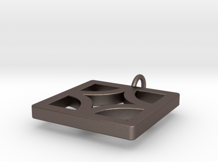 Breeze Block Pendant #3 -  Polished Steel 3d printed 
