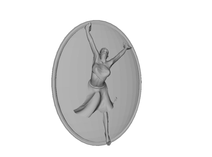 Joyful Dancer Small Pendant No Circle 3d printed 