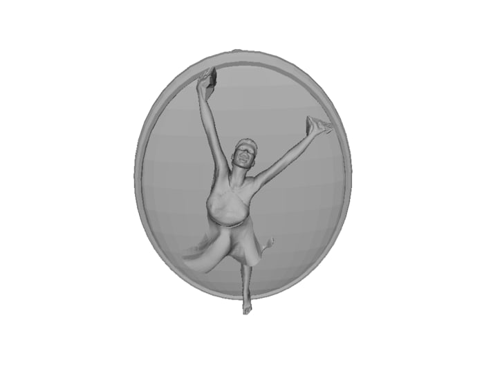 Joyful Dancer Small Pendant No Circle 3d printed 