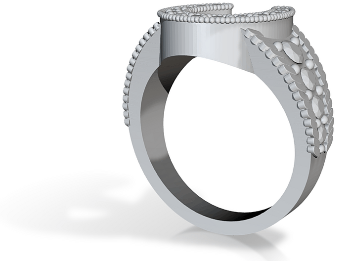 Blingy Horseshoe Ring 3d printed