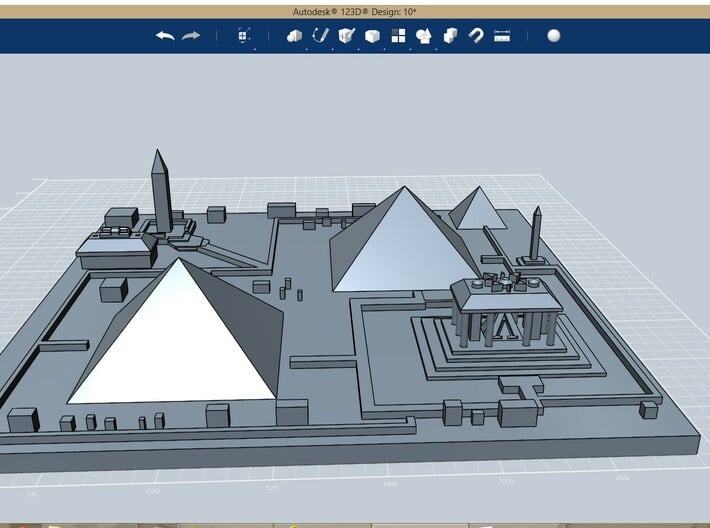 Great pyramids of Giza 7''x7'' 3d printed 