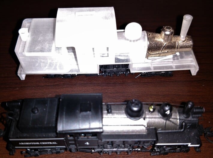 Hon30 Coffee Creek Light Shay Frame 3d printed Prototype with donor Atlas N Scale Shay