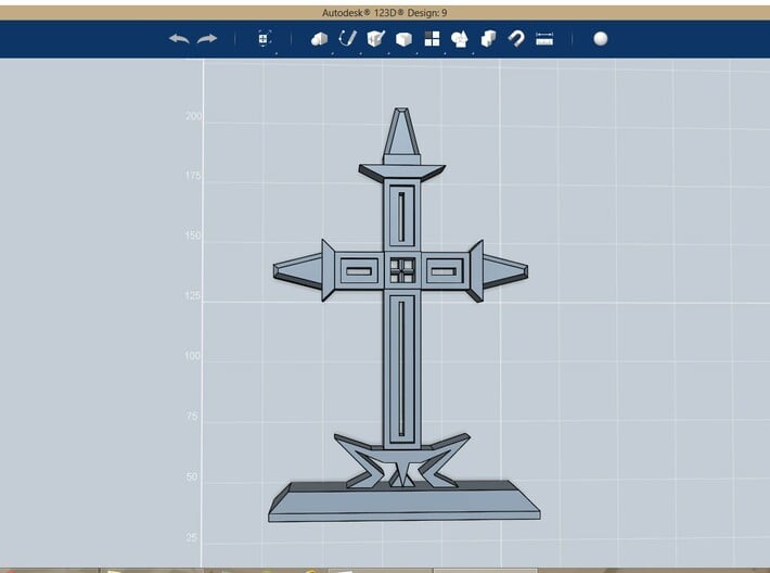 Medieval Cross on Stand Small 3d printed 