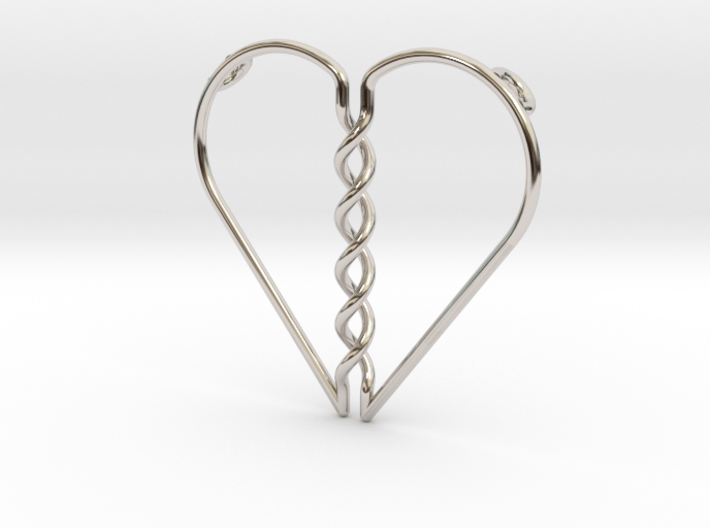 Tangled Heart Pendant (Two Holes) 3d printed 