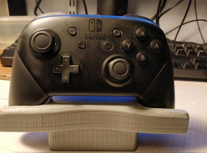 Video Game Controller Stand 3d printed Switch Pro Controller in stand #1