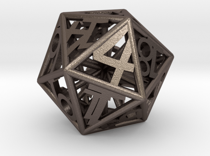 BETA D20 Balanced - Numbers Only, Small (Hearts) 3d printed