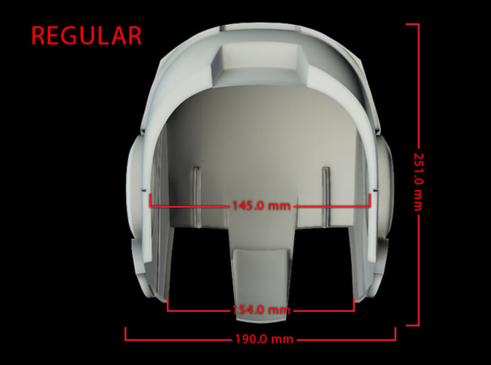 Iron Man Helmet Head (Regular) Part 1 of 3 3d printed CG Render (Bottom Measurements)