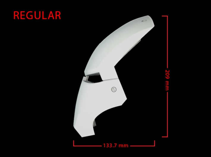 Iron Man Helmet Face Shield (Regular) Part 2 of 3 3d printed CG Render (Side Measurements)