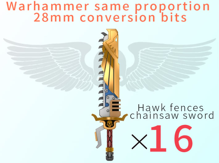 Hawk fences chainsaw sword 3d printed 