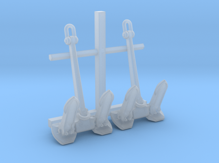 1/350 RN Wasteney Smith Stockless Anchor 192cwt x2 3d printed 1/350 RN Wasteney Smith Stockless Anchor 192cwt x2