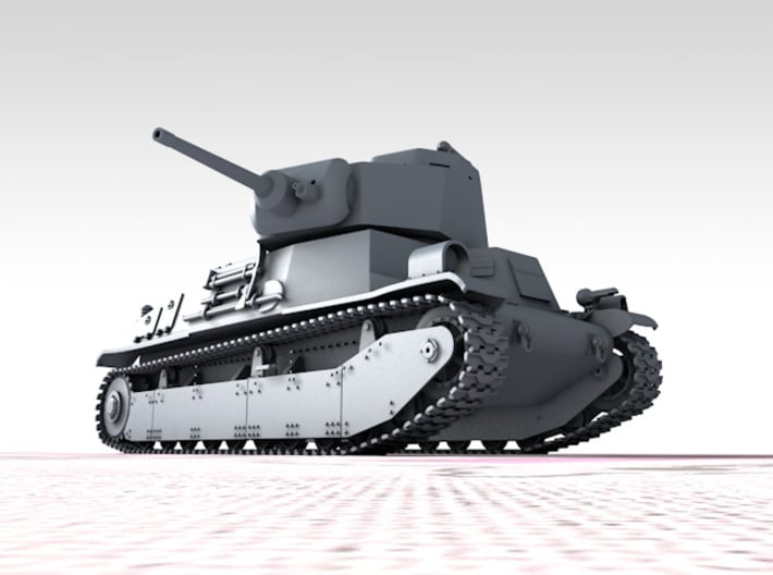 1/35 SARL 42 Tank (FCM 3 Man Turret 47mm SA37 Gun) 3d printed 3D render showing product detail