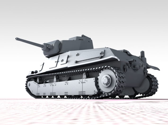1/48 SARL 42 Tank (FCM 3 Man Turret 47mm SA37 Gun) 3d printed 3D render showing product detail