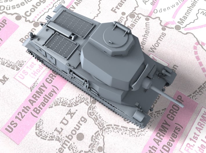 1/56 SARL 42 Tank (FCM 3 Man Turret 47mm SA37 Gun) 3d printed 3D render showing product detail