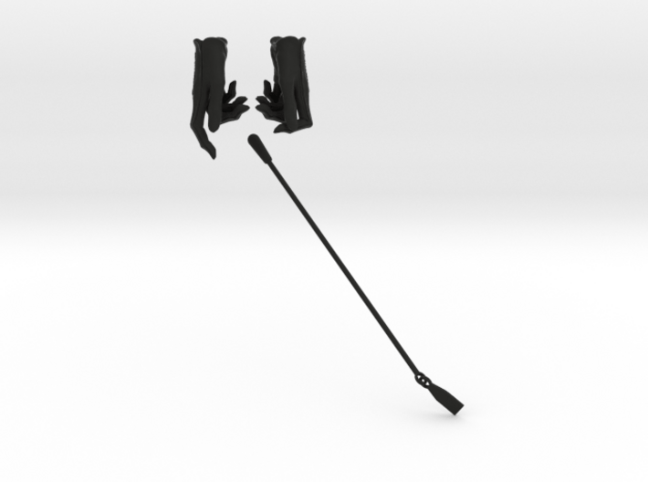 Gloves and Riding Crop 3d printed 