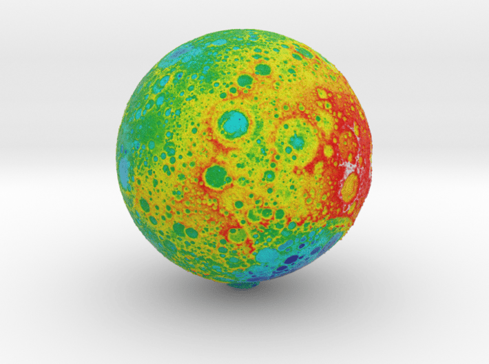 Topographic Moon (120mm) (S) 3d printed 