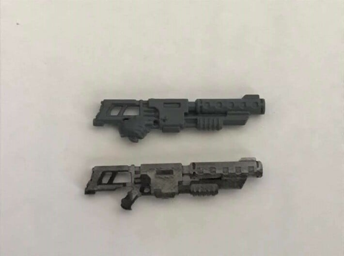 Delaque Shotgun (x10) 3d printed Size comparison