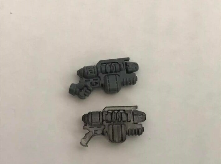 Delaque Grav Pistol (x10) 3d printed Size comparison
