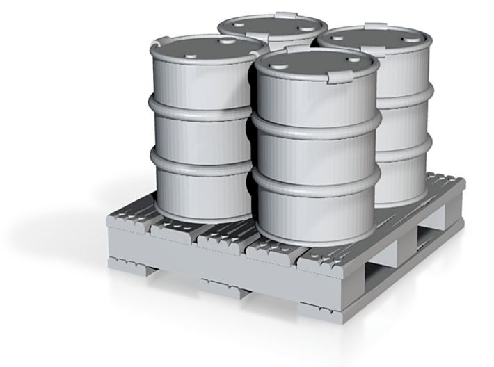 28mm Shipping Pallet w/Oil Drums 3d printed