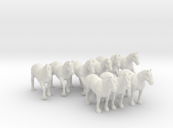 'Draft' Horse Set 3d printed