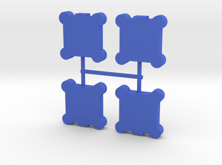 Square Walls Meeple, round towers, 4-set 3d printed