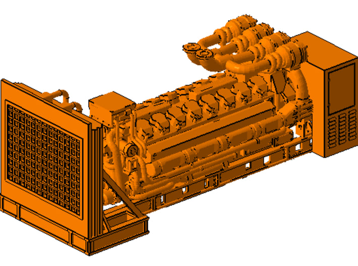 1/50th v-16 Diesel electric generator cabinet 3d printed Shown mounted on engine