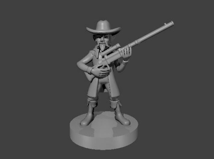 Gnome Gunslinger with Long Rifle 3d printed 