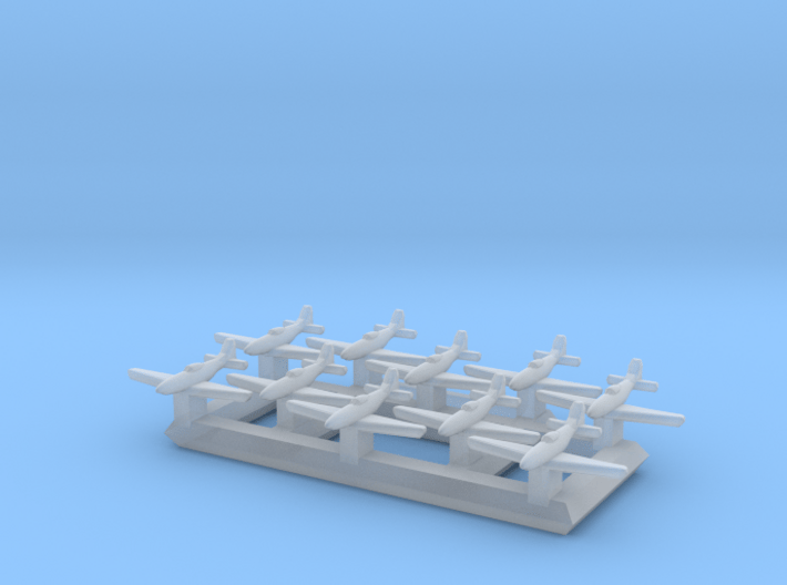 1/1800 WWII Inline-engined fighters 3d printed 
