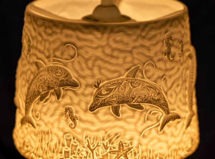 Dolphin Lampshade 3d printed