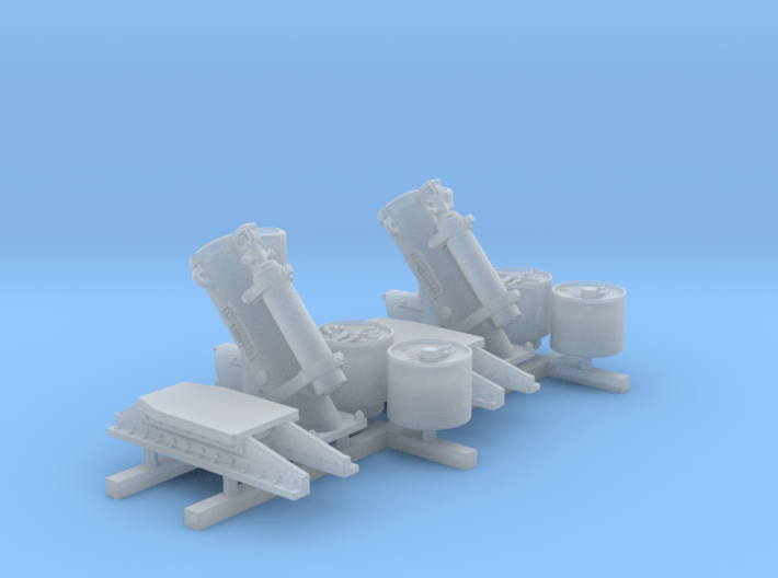 1/96 Royal Navy MKII Depth Charge Throwers x2 3d printed 1/96 Royal Navy MKII Depth Charge Throwers x2