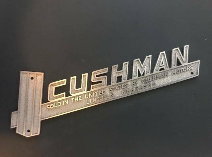 Vespa Cushman Emblem/Name Plate Piaggio #92628 3d printed After sanding