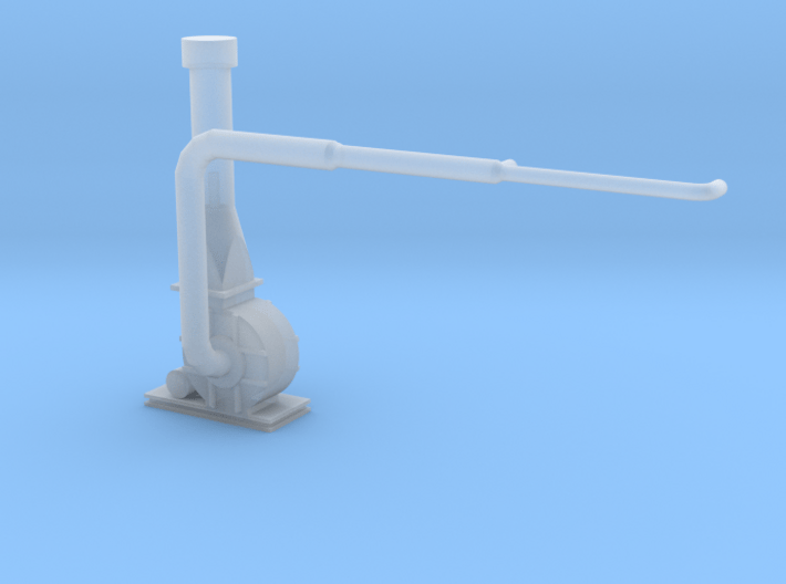 HO Scale Dust Filter Blower w Ducts 3d printed 