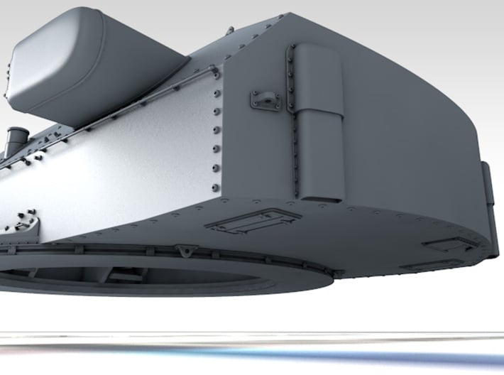 1/600 H Class 40.6cm (16") SK C/34 Guns Blast Bags 3d printed 3D render showing Anton and Dora Turret detail