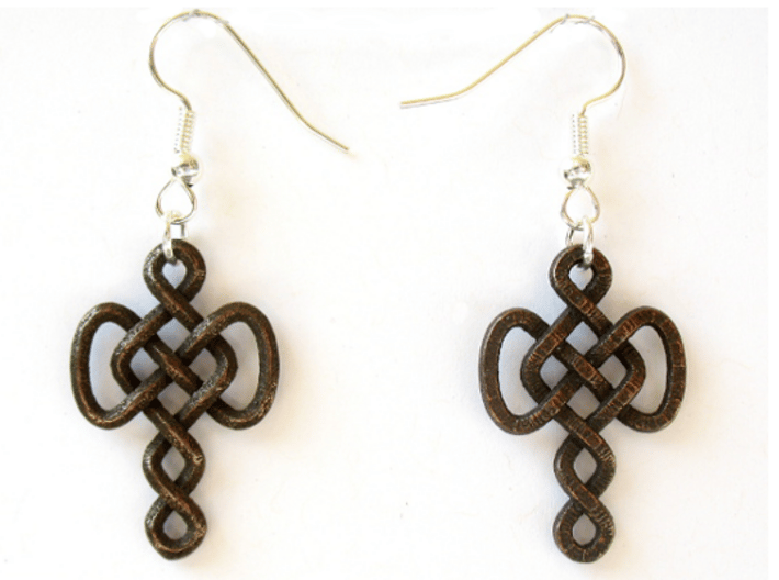Infinite Goddess Mother earrings 3d printed Printed in polished bronze steel, with earwires added (earwires not included!)
