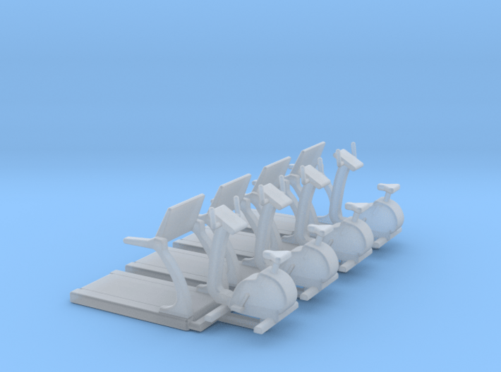 HO Scale Fitness Equipment 8pc 3d printed