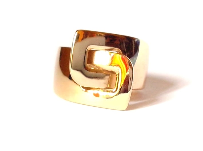 LOOP ring 3d printed Polished Brass