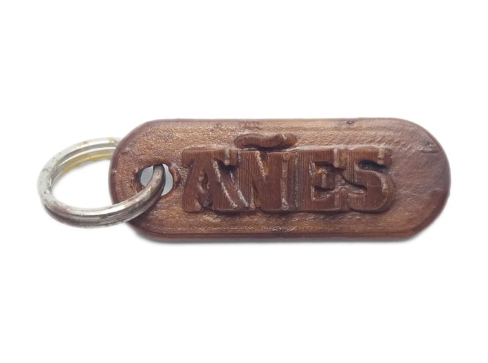 AÑES Personalized keychain embossed letters 3d printed 