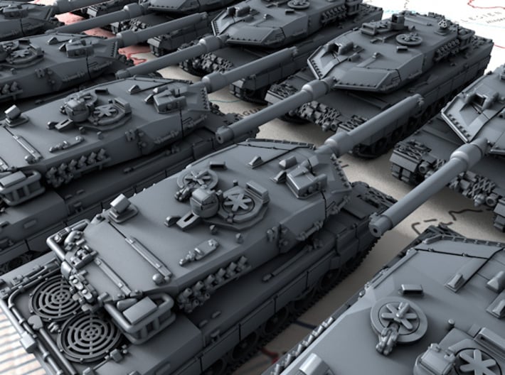 1/600 Leopard 2A6 MBT w. Rotating Turret x10 3d printed 1/600 Leopard 2A6 MBT w. Rotating Turret x10