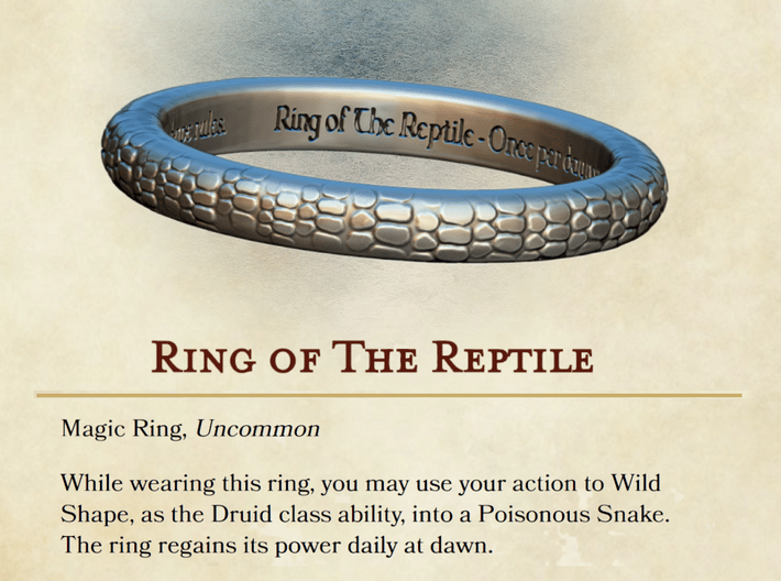 Ring of the Reptile 3d printed 