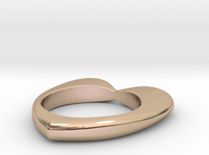 Heart ring (custom text) - 17 1/4 EUR - 7 US 3d printed 