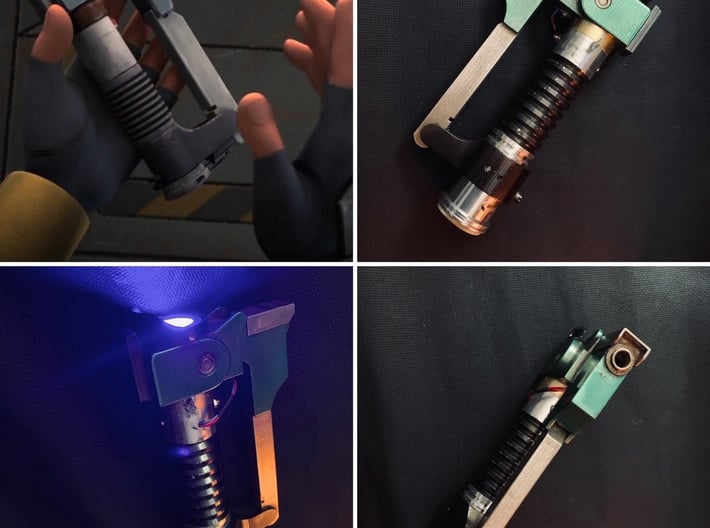 MHS - Ezra's Light saber Blaster Portion 3d printed