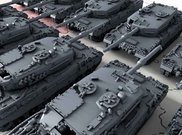 1/600 German Leopard 2A4 MBT x10 3d printed 1/600 German Leopard 2A4 MBT x10