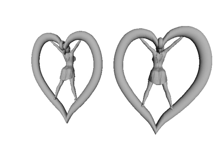 Joyful In Heart Earrings (wearing skirt) 3d printed 