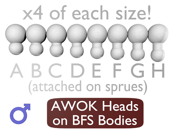 1:18 Action Figure MALE Neck Barbell Adapter -AWOK 3d printed