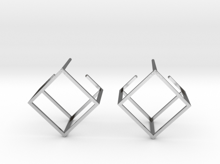 Cube earring 3d printed