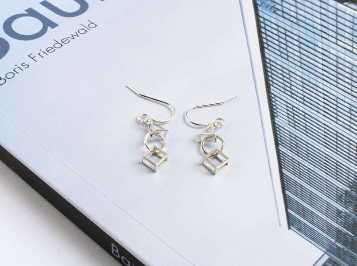 Bauhaus Earrings 3d printed Bauhaus pendant and earrings