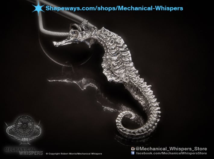 Seahorse Pendant Jewelry Necklace Mermaid Charm 3d printed 